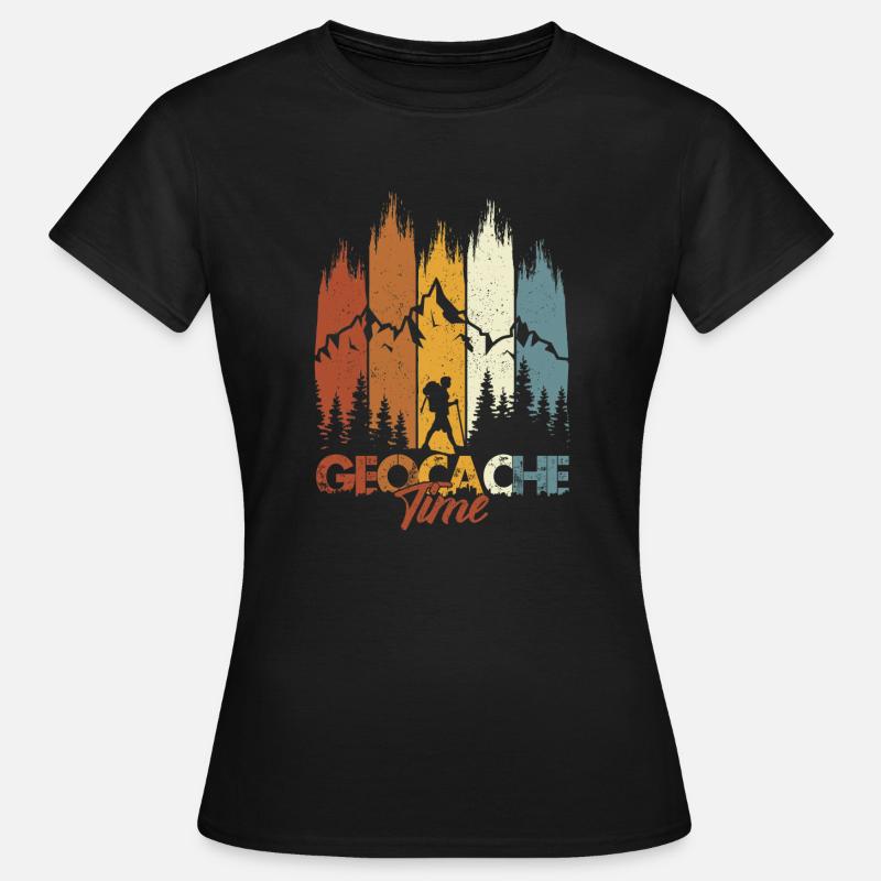 Geocache Time - Frauen T-Shirt - Schwarz