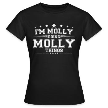 Molly - Frauen T-Shirt - Schwarz - Vorne - AI Model Female 172 dark (172cm)