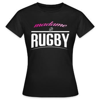 Madame rugby sport humour citation personnalisé - T-shirt Femme - noir - Devant - AI Model Female 172 dark (172cm)