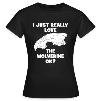 J’adore vraiment le Wolverine ok? - T-shirt Femme - noir - Devant - AI Model Female 172 dark (172cm)