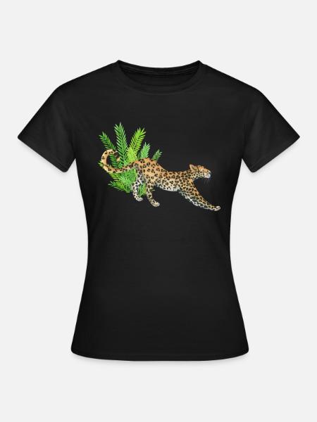 Leopard in the jungle - Women's T-Shirt - black