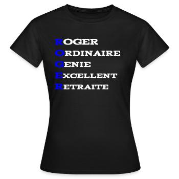 Roger the best - T-shirt Femme - noir - Devant - AI Model Female 172 dark (172cm)