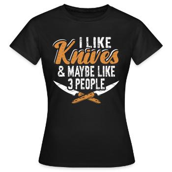 Butcher Knife Knife Knife Collector - Women's T-Shirt - black - Front - AI Model Female 172 dark (172cm)