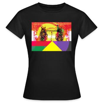 Patrimoine industriel de la Ruhr, aciéries - T-shirt Femme - noir - Devant - AI Model Female 172 dark (172cm)