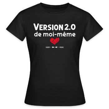 Version 2.0 Femme Forte Cadeau Maman - T-shirt Femme - noir - Devant - AI Model Female 172 dark (172cm)