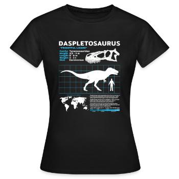 Fiche technique du Daspletosaurus - T-shirt Femme - noir - Devant - AI Model Female 172 dark (172cm)