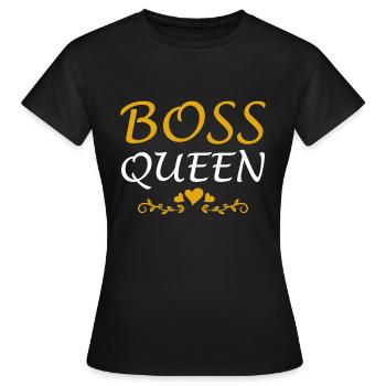 Boss Queen Lady Ladies Gift - Women's T-Shirt - black - Front - AI Model Female 172 dark (172cm)