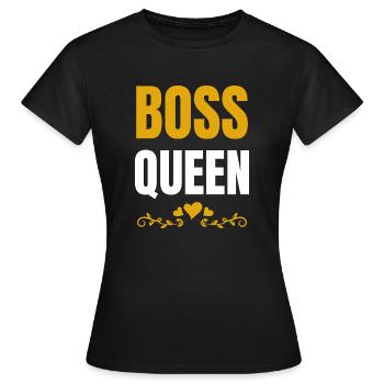Boss Queen Lady Ladies Gift - Women's T-Shirt - black - Front - AI Model Female 172 dark (172cm)