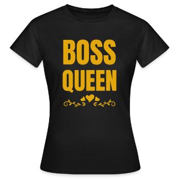 Boss Queen Lady Ladies Gift - Women's T-Shirt - black - Front - AI Model Female 172 dark (172cm)