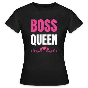 Boss Queen Lady Ladies Gift - Women's T-Shirt - black - Front - AI Model Female 172 dark (172cm)