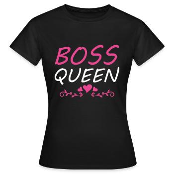 Boss Queen Lady Ladies Gift - Women's T-Shirt - black - Front - AI Model Female 172 dark (172cm)