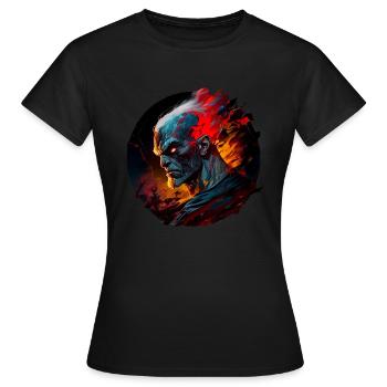 Fiery Demon Portrait - Women's T-Shirt - black - Front - AI Model Female 172 dark (172cm)