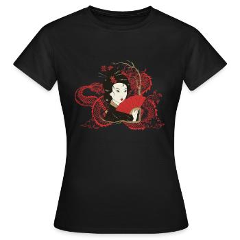 Geisha - Women's T-Shirt - black - Front - AI Model Female 172 dark (172cm)