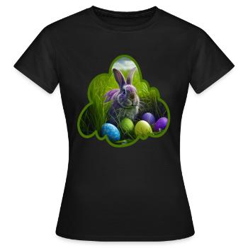 Zum Osterfest Lustiges Osterhasen - Frauen T-Shirt - Schwarz - Vorne - AI Model Female 172 dark (172cm)