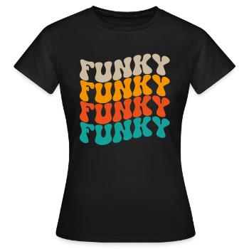 Funky Vintage - Frauen T-Shirt - Schwarz - Vorne - AI Model Female 172 dark (172cm)