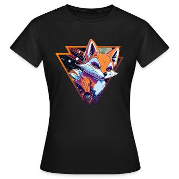 CYBER FOX - T-shirt Femme - noir - Devant - AI Model Female 172 dark (172cm)