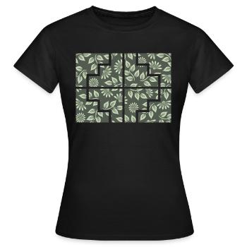 Plante géométrique - T-shirt Femme - noir - Devant - AI Model Female 172 dark (172cm)