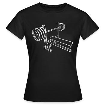 Entraînement de musculation au développé couché - T-shirt Femme - noir - Devant - AI Model Female 172 dark (172cm)