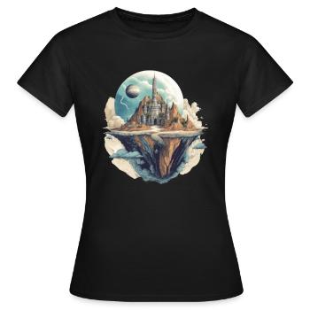 Vie futuriste sur les planètes - T-shirt Femme - noir - Devant - AI Model Female 172 dark (172cm)