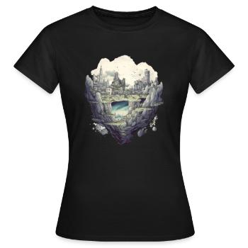 Futuristisch Leben auf Planeten - Frauen T-Shirt - Schwarz - Vorne - AI Model Female 172 dark (172cm)