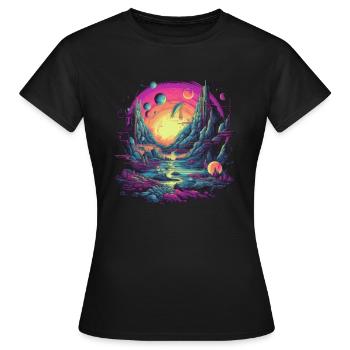 Futuristisch Leben auf Planeten - Frauen T-Shirt - Schwarz - Vorne - AI Model Female 172 dark (172cm)