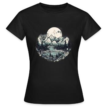Nature Aventure Randonnée Camping Design - T-shirt Femme - noir - Devant - AI Model Female 172 dark (172cm)