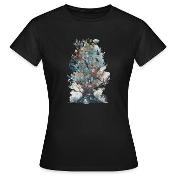 Observation des oiseaux Observateurs d’oiseaux Oiseaux - T-shirt Femme - noir - Devant - AI Model Female 172 dark (172cm)