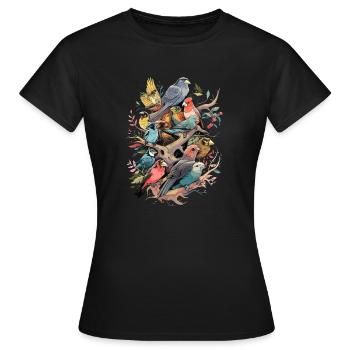 Observation des oiseaux Observateurs d’oiseaux Oiseaux - T-shirt Femme - noir - Devant - AI Model Female 172 dark (172cm)