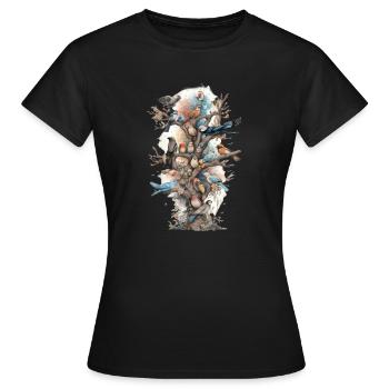 Observation des oiseaux Observateurs d’oiseaux Oiseaux - T-shirt Femme - noir - Devant - AI Model Female 172 dark (172cm)