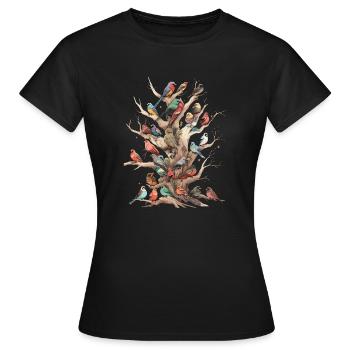 Observation des oiseaux Observateurs d’oiseaux Oiseaux - T-shirt Femme - noir - Devant - AI Model Female 172 dark (172cm)