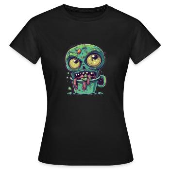 Tasse à café d’Halloween - tasse à café effrayante - T-shirt Femme - noir - Devant - AI Model Female 172 dark (172cm)