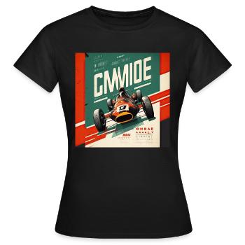 Retro Car Poster Vintage Car Old School - Women's T-Shirt - black - Front - AI Model Female 172 dark (172cm)