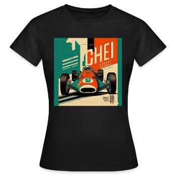 Retro Car Poster Vintage Car Old School - Women's T-Shirt - black - Front - AI Model Female 172 dark (172cm)