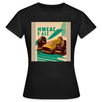 Retro Car Poster Vintage Car Old School - Women's T-Shirt - black - Front - AI Model Female 172 dark (172cm)