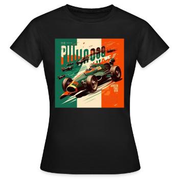 Retro Car Poster Vintage Car Old School - Women's T-Shirt - black - Front - AI Model Female 172 dark (172cm)