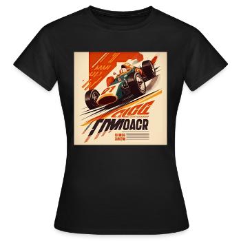 Retro Car Poster Vintage Car Old School - Women's T-Shirt - black - Front - AI Model Female 172 dark (172cm)