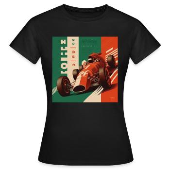 Retro Car Poster Vintage Car Old School - Women's T-Shirt - black - Front - AI Model Female 172 dark (172cm)