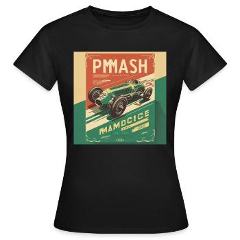 Retro Car Poster Vintage Car Old School - Women's T-Shirt - black - Front - AI Model Female 172 dark (172cm)