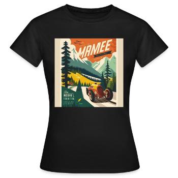 Retro Car Poster Vintage Car Old School - Women's T-Shirt - black - Front - AI Model Female 172 dark (172cm)