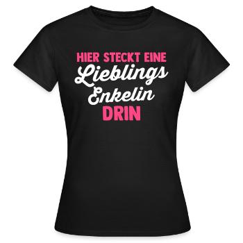 Enkelin - Frauen T-Shirt - Schwarz - Vorne - AI Model Female 172 dark (172cm)
