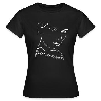 WEIL ICH ES KANN - Frauengesicht - Frauen T-Shirt - Schwarz - Vorne - AI Model Female 172 dark (172cm)