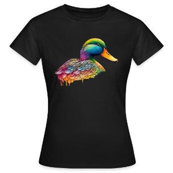 trippy Duck - Frauen T-Shirt - Schwarz - Vorne - AI Model Female 172 dark (172cm)