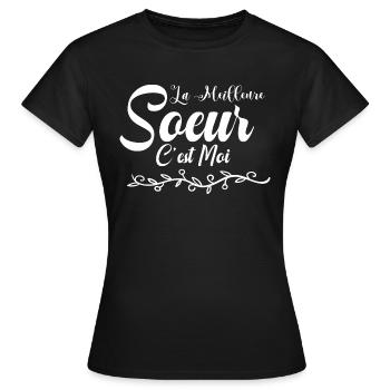 la meilleure soeur c'est moi - T-shirt Femme - noir - Devant - AI Model Female 172 dark (172cm)