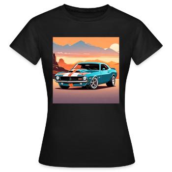 Muscle-Car (Muscle-Car) - Frauen T-Shirt - Schwarz - Vorne - AI Model Female 172 dark (172cm)