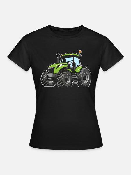 Grüner Traktor - T-shirt dam - svart