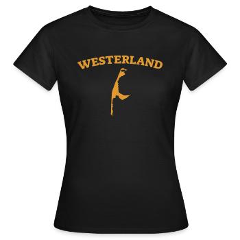 Westerland - Sylt - Mer du Nord - Ancre - Mouette - Île - T-shirt Femme - noir - Devant - AI Model Female 172 dark (172cm)