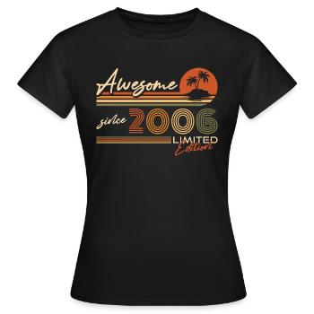 Retro Geburtsjahr 2006 Jahrgang Vintage Geburtstag - Frauen T-Shirt - Schwarz - Vorne - AI Model Female 172 dark (172cm)