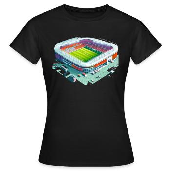 Stade de football coloré - T-shirt Femme - noir - Devant - AI Model Female 172 dark (172cm)