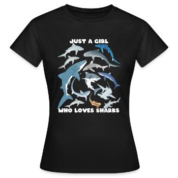 requin tigre requin bleu requin baleine espèce de requin - T-shirt Femme - noir - Devant - AI Model Female 172 dark (172cm)