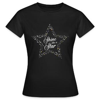 shine like a star / Stern, bling bling - Frauen T-Shirt - Schwarz - Vorne - AI Model Female 172 dark (172cm)